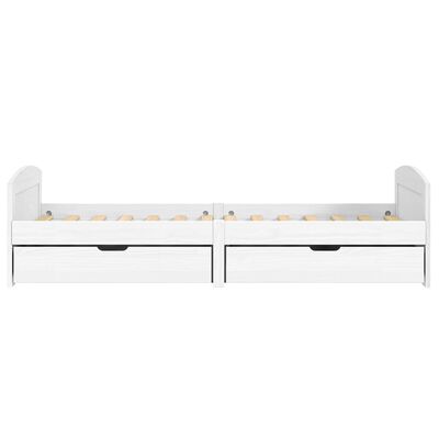 vidaXL daybed med to skuffer IRUN hvid 90x200 cm massivt fyrretræ