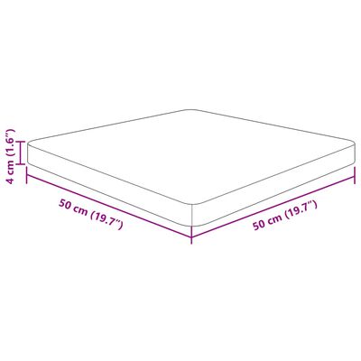 vidaXL firkantet bordplade 50x50x4 cm behandlet massivt eg mørkebrun