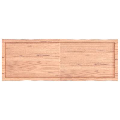 vidaXL bordplade 140x50x(2-6) cm naturlig kant behandlet træ lysebrun