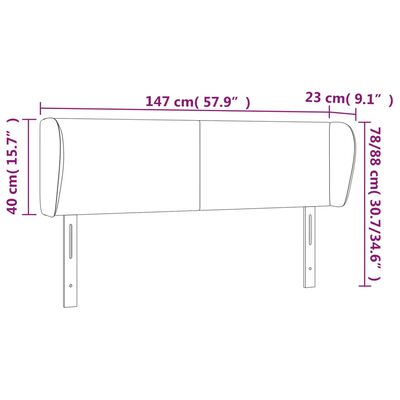 vidaXL sengegavl med kanter 147x23x78/88 cm kunstlæder sort