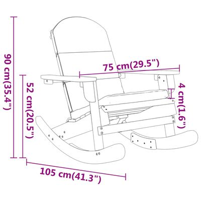 vidaXL Adirondack-gyngestol med hynder massivt akacietræ