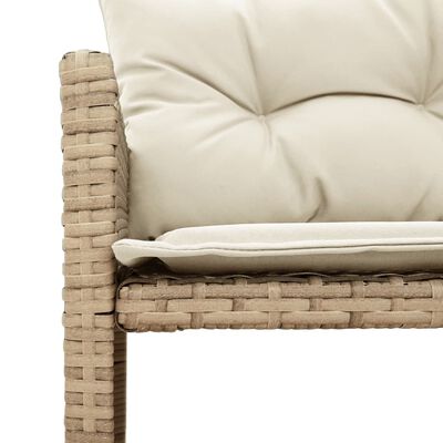 vidaXL havesofa med bord og hynder L-formet polyrattan beige