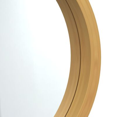 vidaXL vægspejl med strop Ø 45 cm guldfarvet