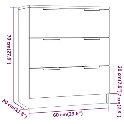 vidaXL skænk 60x30x70 cm konstrueret træ sonoma-eg