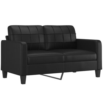 vidaXL 2-personers sofa med pyntepuder 140 cm kunstlæder sort