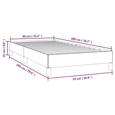 vidaXL sengeramme 90x200 cm stof mørkegrå