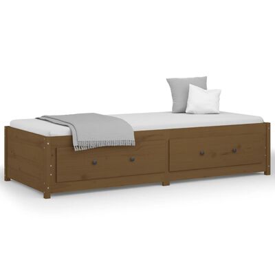 vidaXL daybed 90x190 cm Single massivt fyrretræ gyldenbrun