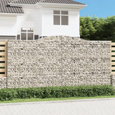 vidaXL buede gabionkurve 2 stk. 400x30x200/220 cm galvaniseret jern