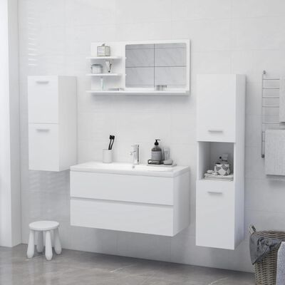 vidaXL badeværelsesspejl 90x10,5x45 cm spånplade hvid