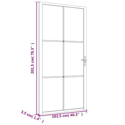 vidaxL dør 102,5x201,5 cm sikkerhedsglas mat glas og aluminium hvid