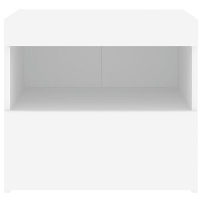 vidaXL sengeborde 2 stk. med LED-lys 50x40x45 cm hvid