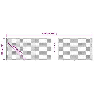 vidaXL trådhegn med flange 2x10 m grøn