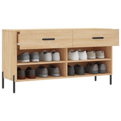 vidaXL skobænk 102x35x55 cm konstrueret træ sonoma-eg