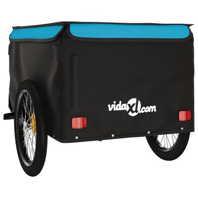 vidaXL cykelanhænger 45 kg jern sort og blå