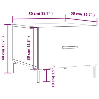 vidaXL sofaborde 2 stk. 50x50x40 cm konstrueret træ grå sonoma-eg