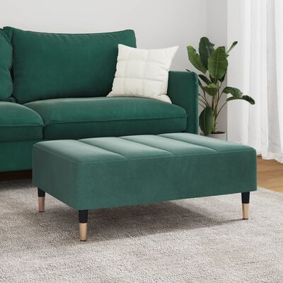 vidaXL fodskammel 77x55x31 cm velour mørkegrøn