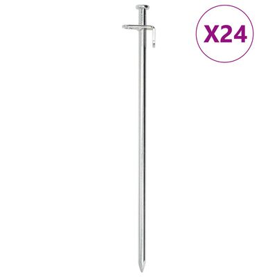 vidaXL teltpløkker 24 stk. 30 cm 8 mm galvaniseret stål