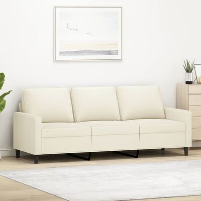 vidaXL 3-personers sofa 180 cm fløjl cremefarvet