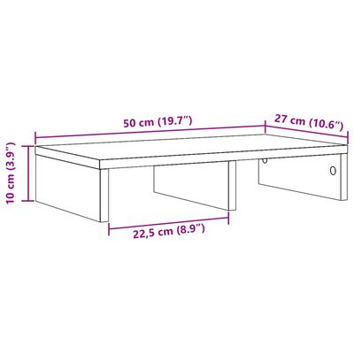 vidaXL skærmholder 50x27x10 cm konstrueret træ sonoma-eg