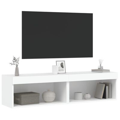 vidaXL tv-borde med LED-lys 2 stk. 60x30x30 cm hvid