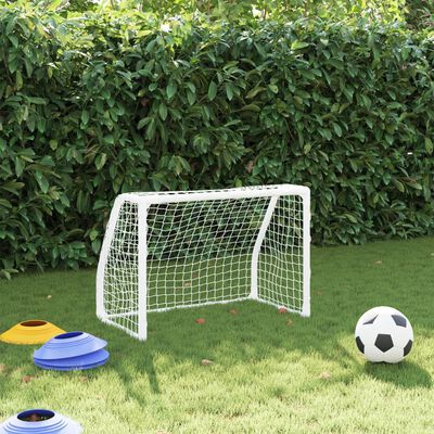 vidaXL fodboldmål 2 stk. 64x35x48 cm med bold til børn metal hvid