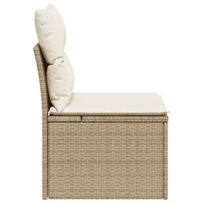 vidaXL havestol med hynder uden armlæn polyrattan beige