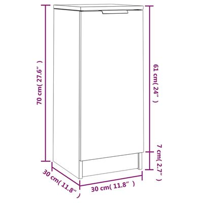 vidaXL skænk 30x30x70 cm konstrueret træ hvid