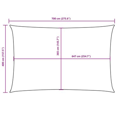 vidaXL solsejl 4x7 m rektangulær oxfordstof cremefarvet