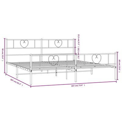 vidaXL sengeramme uden madras med fodgærde 180x200 cm sort