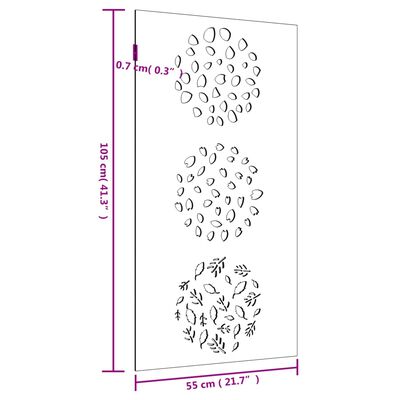 vidaXL udendørs vægdekoration 105x55 cm bladdesign cortenstål