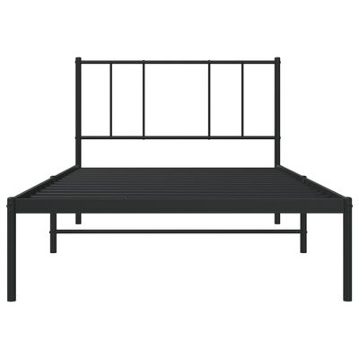 vidaXL sengeramme med sengegavl 75x190 cm metal sort