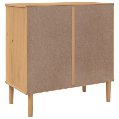 vidaXL kommode SENJA rattanlook 80x40x80 cm massivt fyrretræ brun