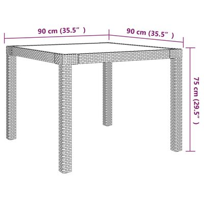 vidaXL udendørs spisebordssæt 3 dele med hynder polyrattan sort