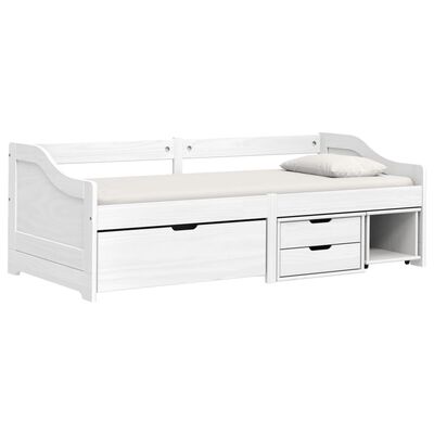 vidaXL daybed med tre skuffer IRUN hvid 90x200 cm massivt fyrretræ