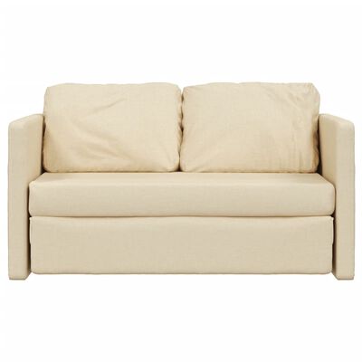 vidaXL 2-i-1 sovesofa 112x174x55 cm stof creme