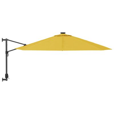 vidaXL væghængt parasol 290 cm gul