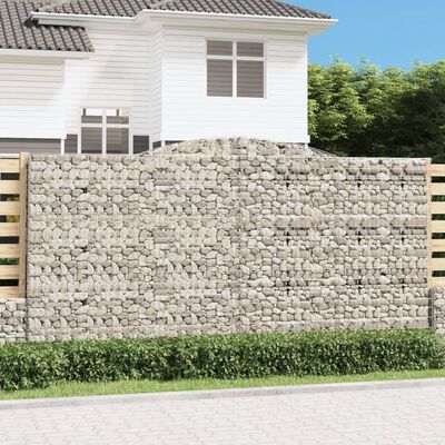 vidaXL buede gabionkurve 3 stk. 400x30x200/220 cm galvaniseret jern