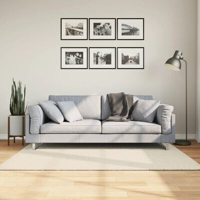 vidaXL gulvtæppe ISTAN 80x150 cm lang luv skinnende look cremefarvet