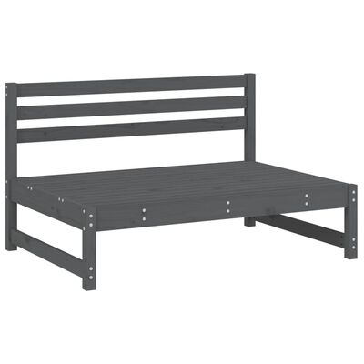 vidaXL midtermodul til sofa 120x80 cm massivt fyrretræ grå