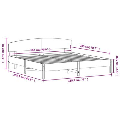 vidaXL sengeramme uden madras 180x200 cm massivt fyrretræ