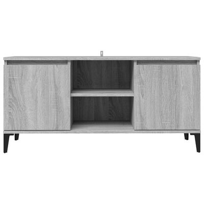 vidaXL tv-bord med metalben 103,5x35x50 cm grå sonoma-eg