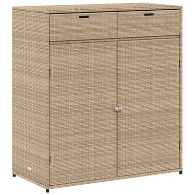 vidaXL opbevaringsskab til haven 105x55x113 cm polyrattan beige