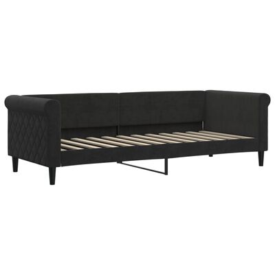 vidaXL daybed med udtræk og skuffer 80x200 cm velour sort