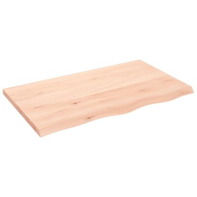 vidaXL bordplade til badeværelse 100x60x(2-4)cm massivt træ ubehandlet