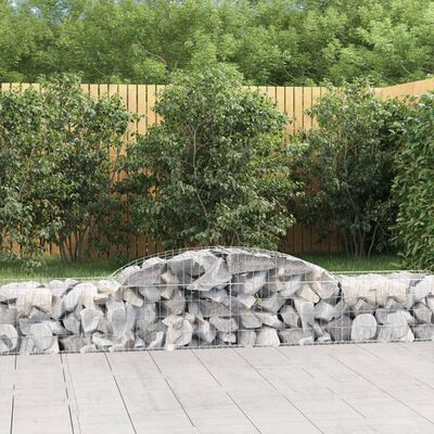 vidaXL buede gabionkurve 9 stk. 300x50x40/60 cm galvaniseret jern