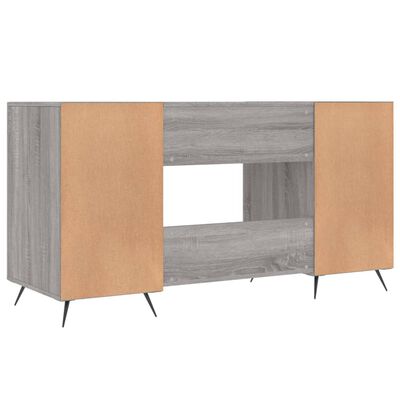 vidaXL skrivebord 140x50x75 cm konstrueret træ grå sonoma-eg