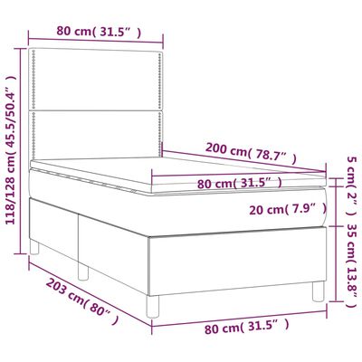 vidaXL kontinentalseng med madras 80x200 cm kunstlæder sort