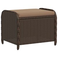 vidaXL haveskammel med hynde 58x46x46 cm polyrattan brun