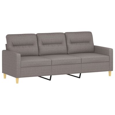 vidaXL 3-personers sofa med fodskammel 180 cm stof Gråbrun