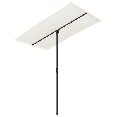 vidaXL udendørs parasol med aluminiumsstang 180x110 cm sandfarvet